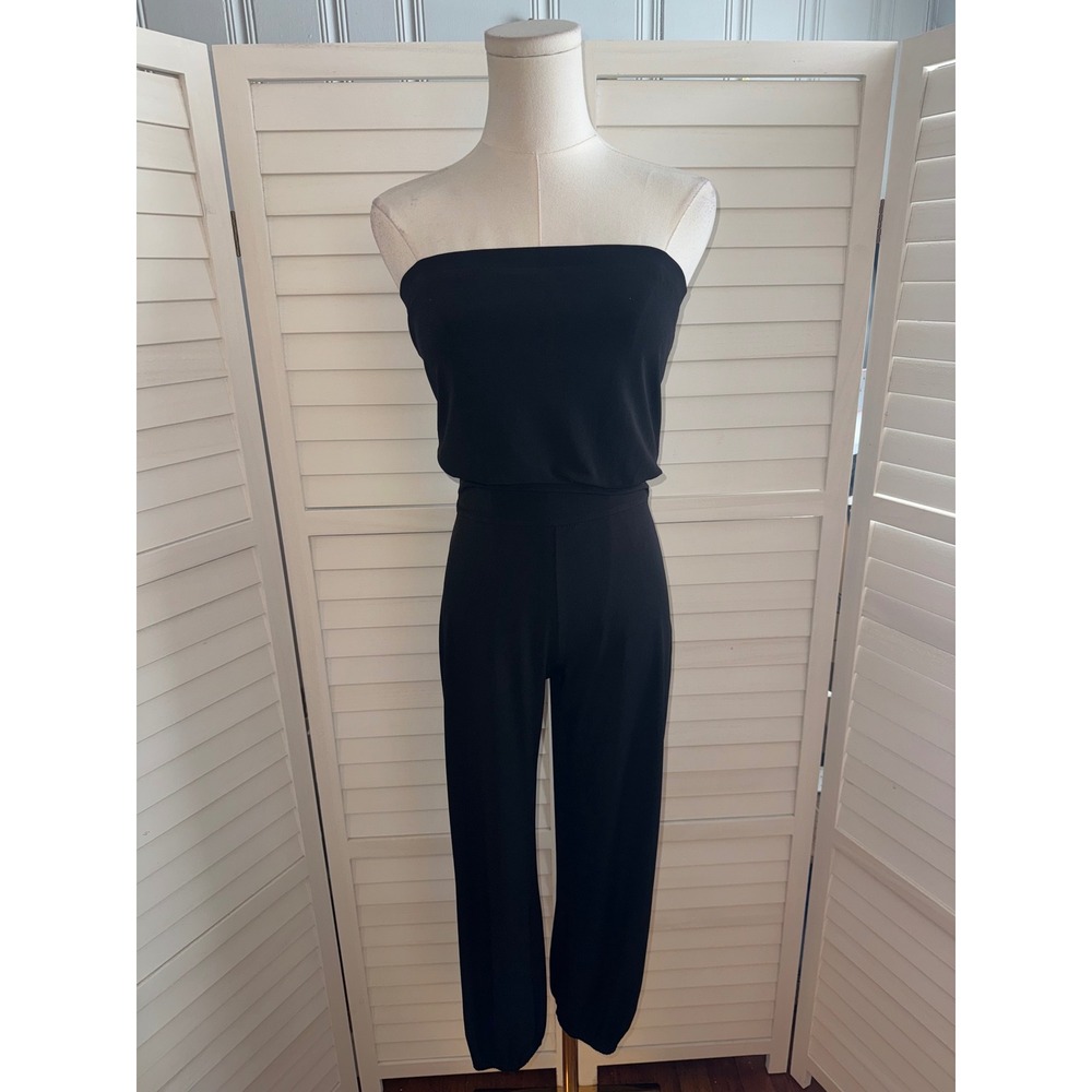 White House Black Market Black Strapless Jumpsuit XXS - Picture 2 of 8